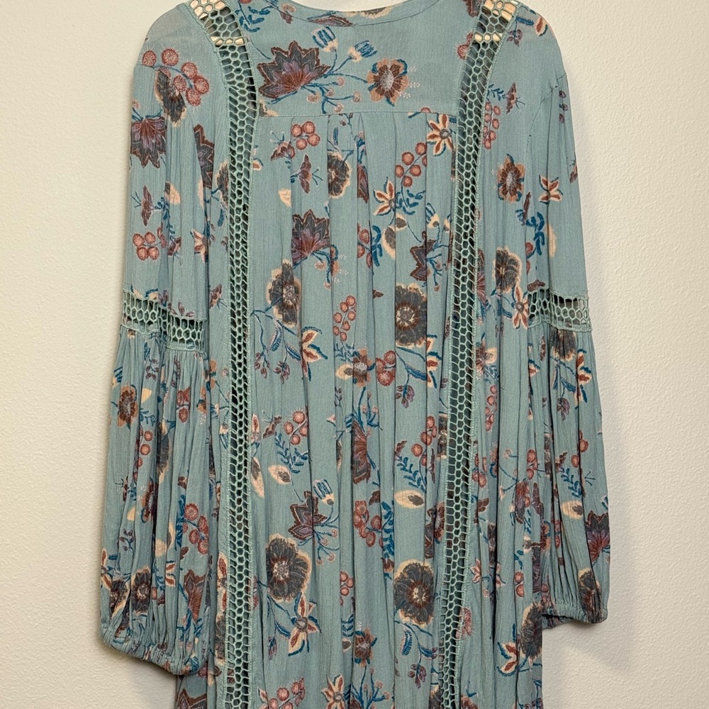 Women’s Free People Just the Two of Us Floral Tunic Dress Mint Green - Picture 3 of 3